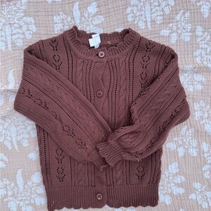 Jamie Kay Burgundy Cable Knit Cardigan